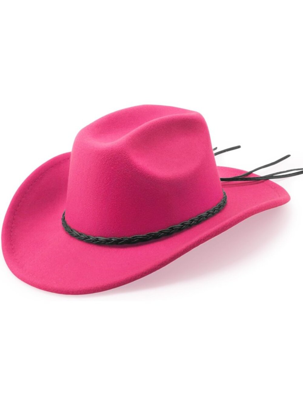 Unisex Hot Pink Wide Felt Fedora Outdoor Western Cowboy Cowgirl Rolled Hat